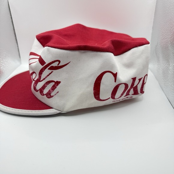 Vintage Coca Cola Soda Coke Painters Cap Hat 80s Pop Culture Hipster Red/White - Picture 3 of 9